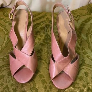 Micheal Kors Leather Open Toe Pumps